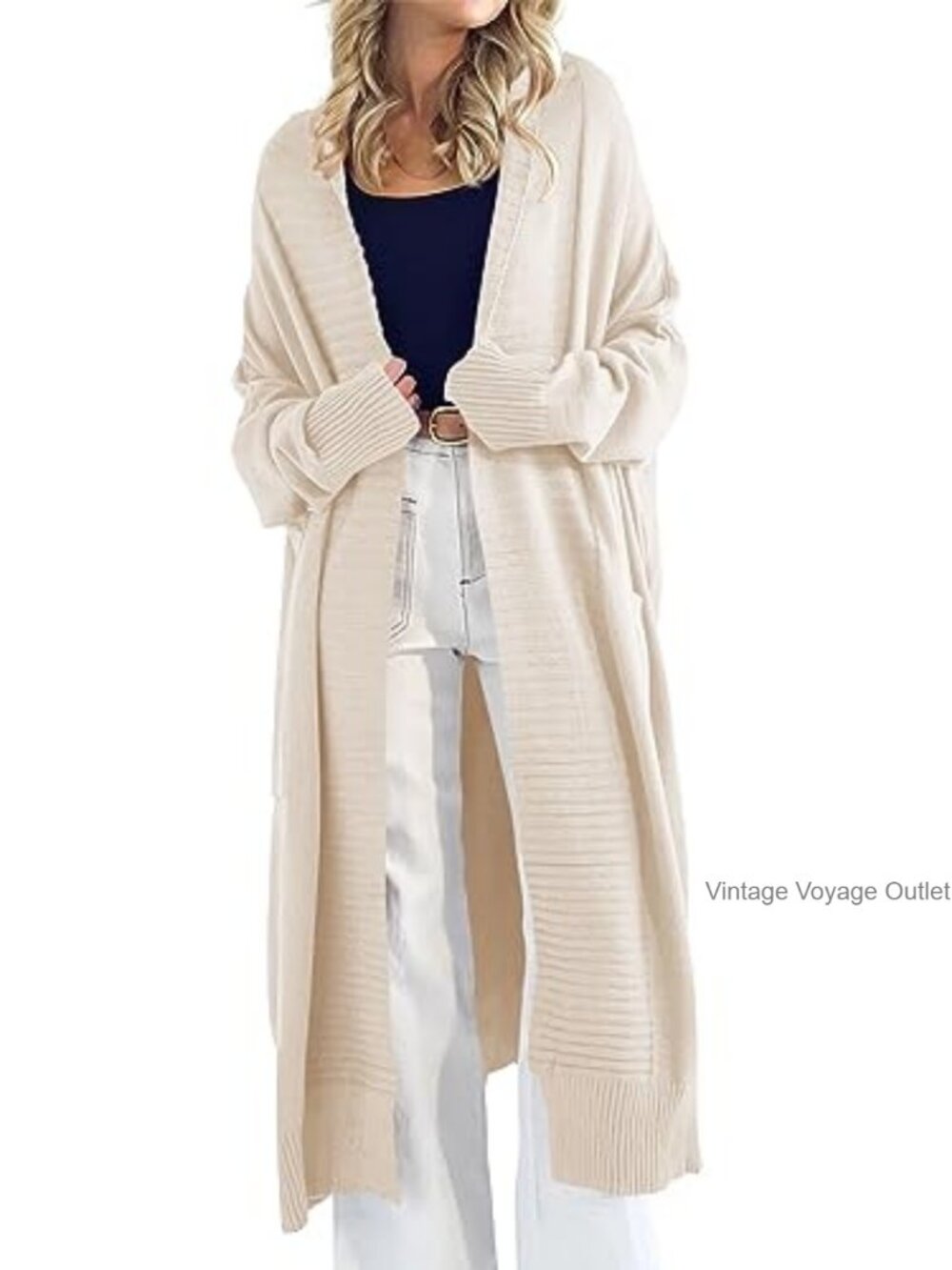 Womens Long Chunky Knit Cardigan Oversized Duster Sweater Coat
